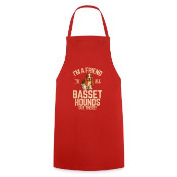 Basset Hound Gifts - Kochschürze - Rot - Vorne - AI Model Male 185 dark (185cm)