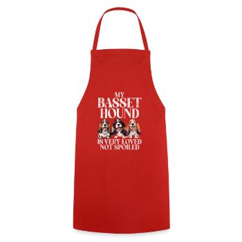 Cadeaux Basset Hound - Tablier de cuisine - rouge - Devant - AI Model Male 185 dark (185cm)