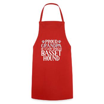 Cadeaux Basset Hound - Tablier de cuisine - rouge - Devant - AI Model Male 185 dark (185cm)