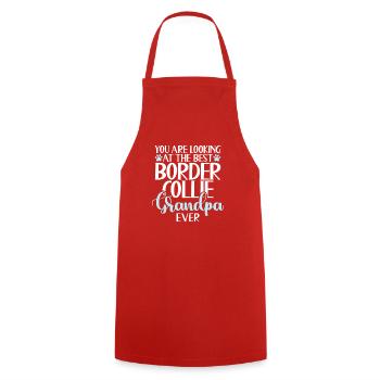 Border Collie Gifts - Cooking Apron - red - Front - AI Model Male 185 dark (185cm)