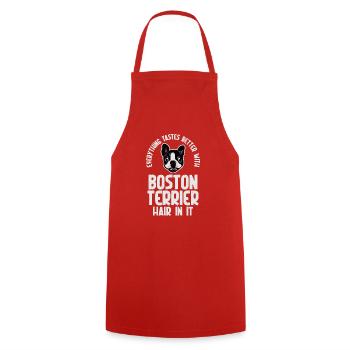 Boston Terrier Gifts - Cooking Apron - red - Front - AI Model Male 185 dark (185cm)