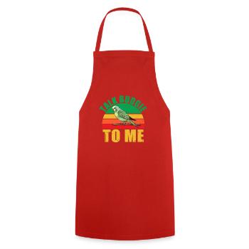 Budgie Gift - Cooking Apron - red - Front - AI Model Male 185 dark (185cm)