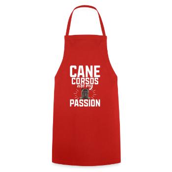 Cane Corso Gifts - Cooking Apron - red - Front - AI Model Male 185 dark (185cm)