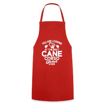 Cadeaux Cane Corso - Tablier de cuisine - rouge - Devant - AI Model Male 185 dark (185cm)