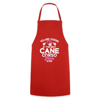 Cane Corso Gifts - Cooking Apron - red - Front - AI Model Male 185 dark (185cm)