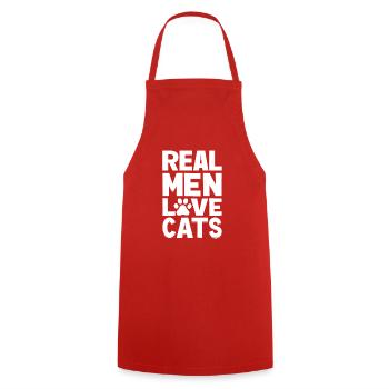 Cat Dad Gifts - Kochschürze - Rot - Vorne - AI Model Male 185 dark (185cm)