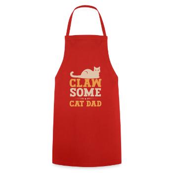Cat Dad Gifts - Kochschürze - Rot - Vorne - AI Model Male 185 dark (185cm)