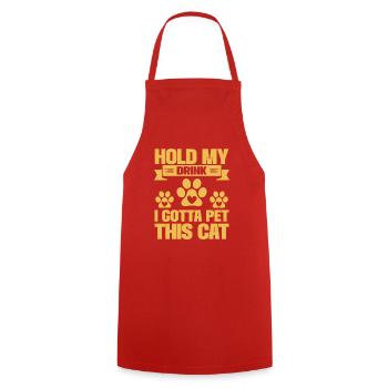 Cat Dad Gifts - Kochschürze - Rot - Vorne - AI Model Male 185 dark (185cm)