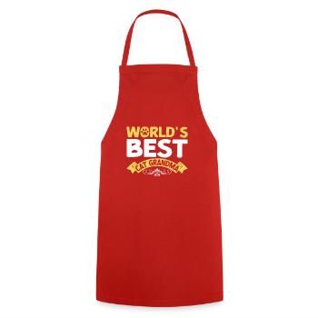 Cadeaux de grand-mère chat - Tablier de cuisine - rouge - Devant - AI Model Male 185 dark (185cm)