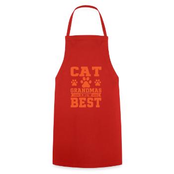 Cadeaux de grand-mère chat - Tablier de cuisine - rouge - Devant - AI Model Male 185 dark (185cm)