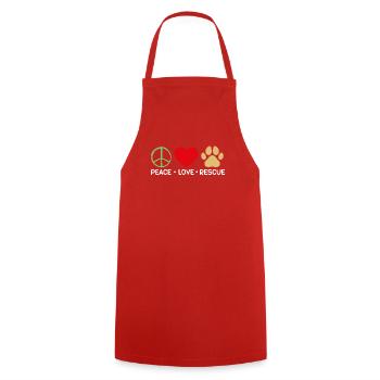 Cadeaux de sauvetage de chat - Tablier de cuisine - rouge - Devant - AI Model Male 185 dark (185cm)