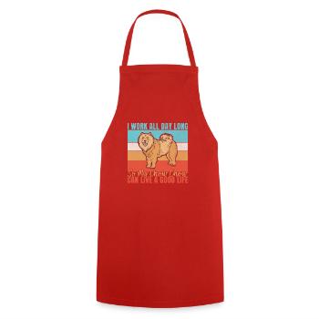 Cadeaux Chow Chow - Tablier de cuisine - rouge - Devant - AI Model Male 185 dark (185cm)