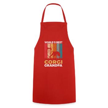 Corgi Gifts for Corgi Lovers - Cooking Apron - red - Front - AI Model Male 185 dark (185cm)