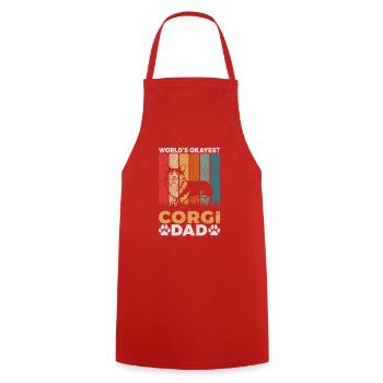Corgi Gifts for Corgi Lovers - Cooking Apron - red - Front - AI Model Male 185 dark (185cm)