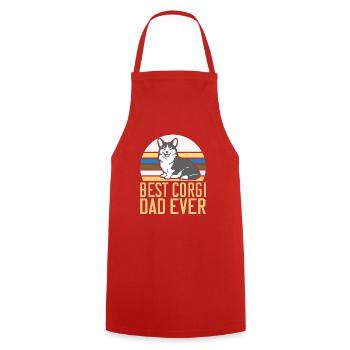 Corgi Gifts for Corgi Lovers - Cooking Apron - red - Front - AI Model Male 185 dark (185cm)