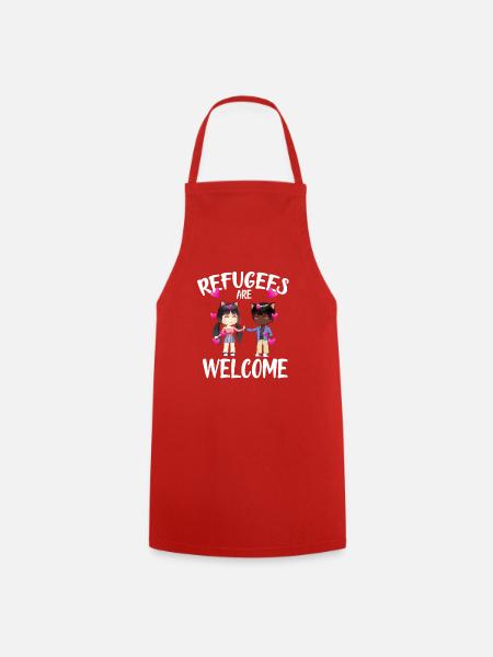 refugees are welcome anime - Kochschürze - Rot