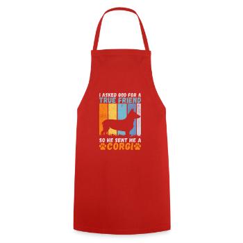 Corgi Gifts for Corgi Lovers - Cooking Apron - red - Front - AI Model Male 185 dark (185cm)