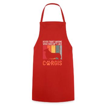 Corgi Gifts for Corgi Lovers - Cooking Apron - red - Front - AI Model Male 185 dark (185cm)