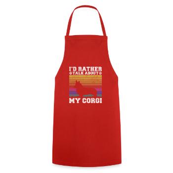 Corgi Gifts for Corgi Lovers - Cooking Apron - red - Front - AI Model Male 185 dark (185cm)