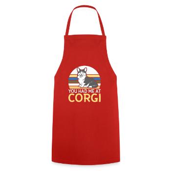 Corgi Gifts for Corgi Lovers - Cooking Apron - red - Front - AI Model Male 185 dark (185cm)