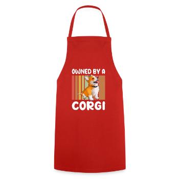 Corgi Gifts for Corgi Lovers - Cooking Apron - red - Front - AI Model Male 185 dark (185cm)