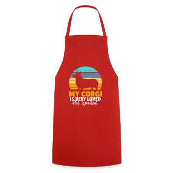 Corgi Gifts for Corgi Lovers - Cooking Apron - red - Front - AI Model Male 185 dark (185cm)