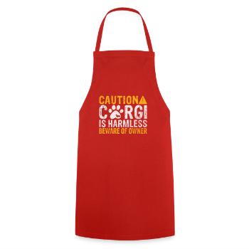 Corgi Gifts for Corgi Lovers - Cooking Apron - red - Front - AI Model Male 185 dark (185cm)