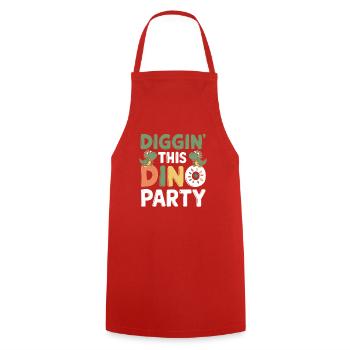 Dinosaur Party Decorations - Cooking Apron - red - Front - AI Model Male 185 dark (185cm)