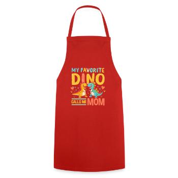 Dinosaur Party Decorations - Cooking Apron - red - Front - AI Model Male 185 dark (185cm)