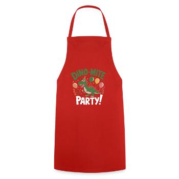 Dinosaur Party Decorations - Cooking Apron - red - Front - AI Model Male 185 dark (185cm)