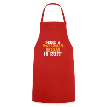 Doberman Gifts - Kochschürze - Rot - Vorne - AI Model Male 185 dark (185cm)