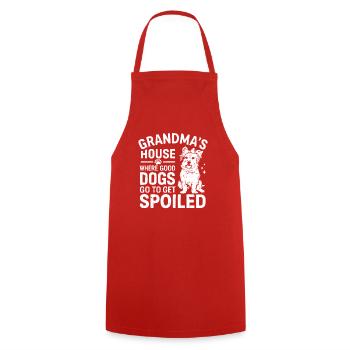Dog Grandma Gifts - Cooking Apron - red - Front - AI Model Male 185 dark (185cm)