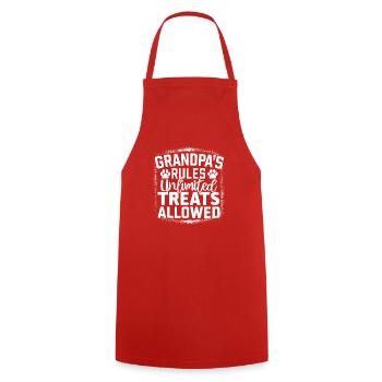 Cadeaux de grand-père chien - Tablier de cuisine - rouge - Devant - AI Model Male 185 dark (185cm)