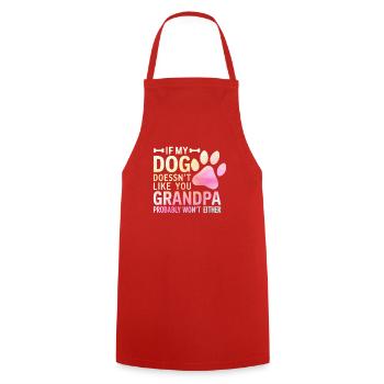 Dog Grandpa Gifts - Cooking Apron - red - Front - AI Model Male 185 dark (185cm)