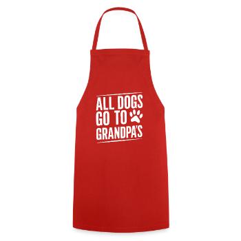 Dog Grandpa Gifts - Cooking Apron - red - Front - AI Model Male 185 dark (185cm)