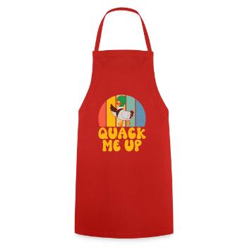 Duck Gifts for Duck Lovers - Cooking Apron - red - Front - AI Model Male 185 dark (185cm)