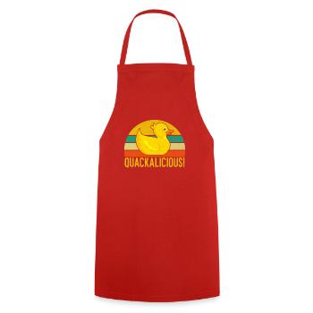 Duck Gifts for Duck Lovers - Cooking Apron - red - Front - AI Model Male 185 dark (185cm)