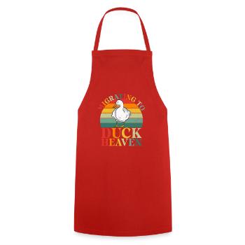 Duck Gifts for Duck Lovers - Cooking Apron - red - Front - AI Model Male 185 dark (185cm)