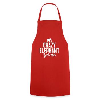 Elephant Lovers Gifts - Cooking Apron - red - Front - AI Model Male 185 dark (185cm)