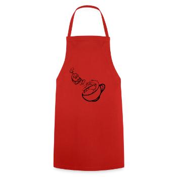 Tea - Cooking Apron - red - Front - AI Model Male 185 dark (185cm)
