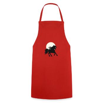 Cheval au coucher du soleil - galop - fans de chevaux - Tablier de cuisine - rouge - Devant - AI Model Male 185 dark (185cm)