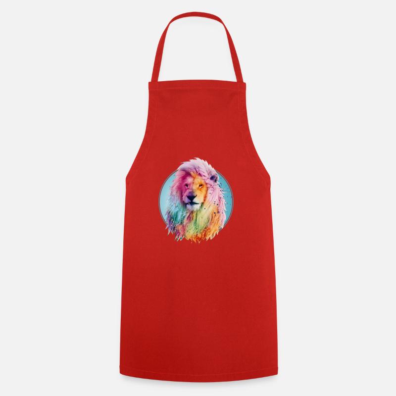 lion - Cooking Apron - red