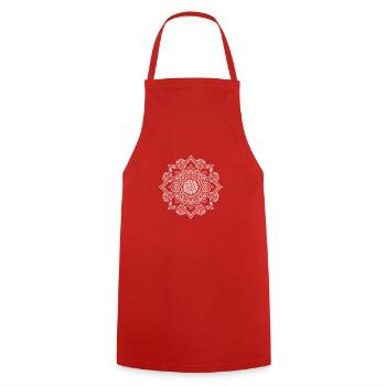 Yoga, Mandala, cadeau, anniversaire, XMAS - Tablier de cuisine - rouge - Devant - AI Model Male 185 dark (185cm)