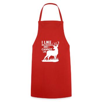 Idée cadeau de chasse à la chasse - Tablier de cuisine - rouge - Devant - AI Model Male 185 dark (185cm)