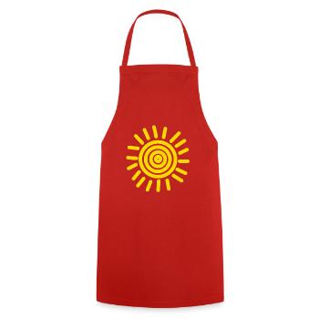 Sun - Cooking Apron - red - Front - AI Model Male 185 dark (185cm)