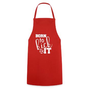 Football - Footballer - Gift - Born to - Cooking Apron - red - Front - AI Model Male 185 dark (185cm)