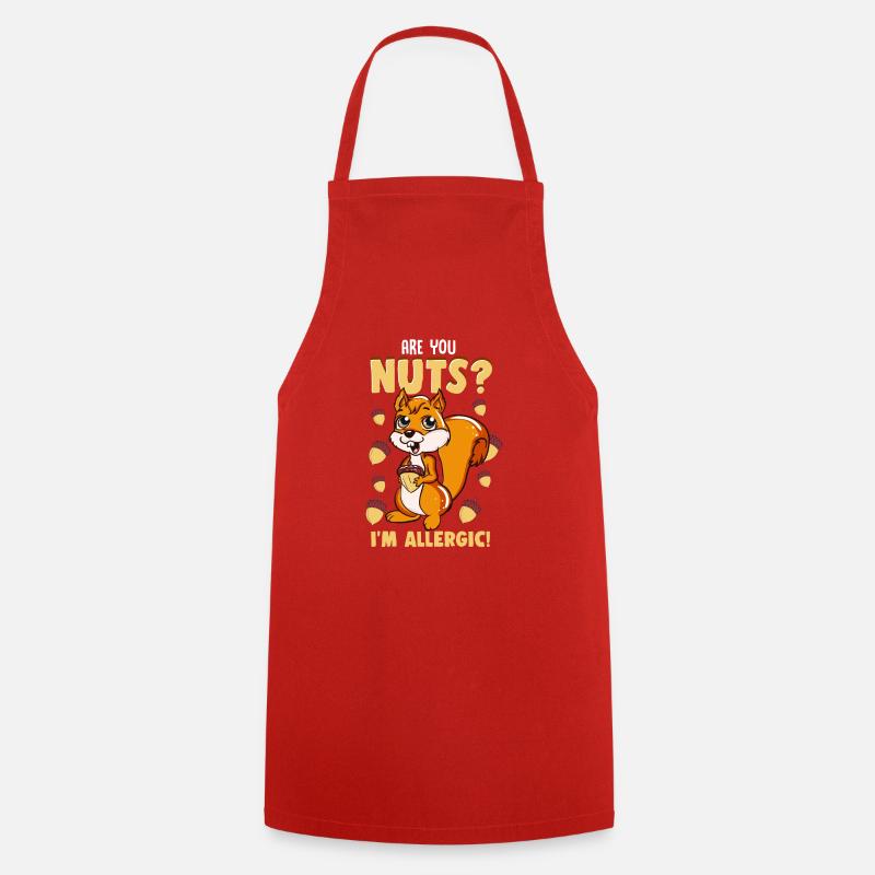 Eichhörnchen Nüsse Eicheln Haselnüsse Geschenk - Kochschürze - Rot