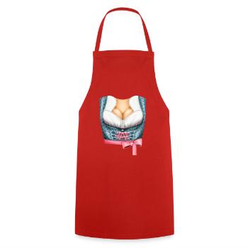 Dirndl Décolleté - Cooking Apron - red - Front - AI Model Male 185 dark (185cm)