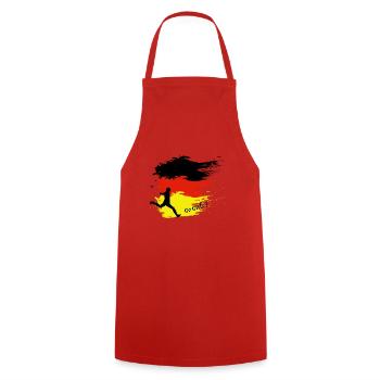 Go Girls Germany / Deutschland Frauen Fussball - Kochschürze - Rot - Vorne - AI Model Male 185 dark (185cm)