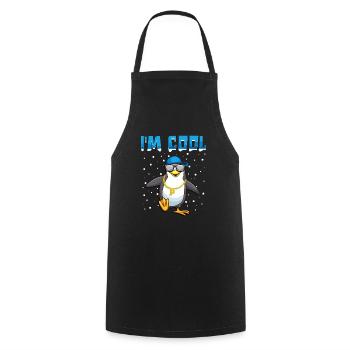 Cool Hip Hop Penguin Penguins Gift - Cooking Apron - black - Front - AI Model Male 185 dark (185cm)